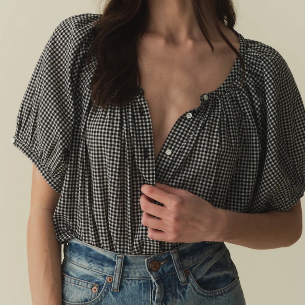 Doen June blouse in gingham XS